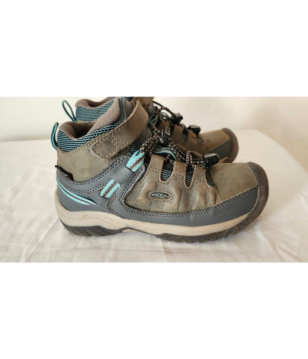 KEEN Kids Targhee Mid Waterproof Hiking Boots Size 12 Gray Porcelain Bunge